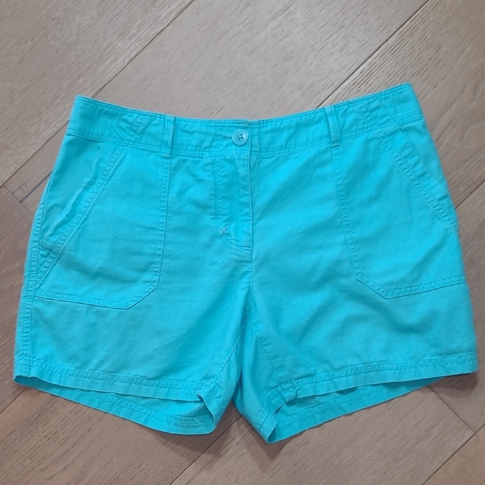 EUC Tommy Bahama Shorts Women's sz 4  Leigh Fit Blue 100% Cotton Chino Shorts
